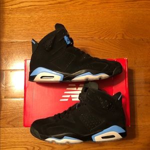 Air Jordan 6 UNC Black/University Blue Size 11.5
